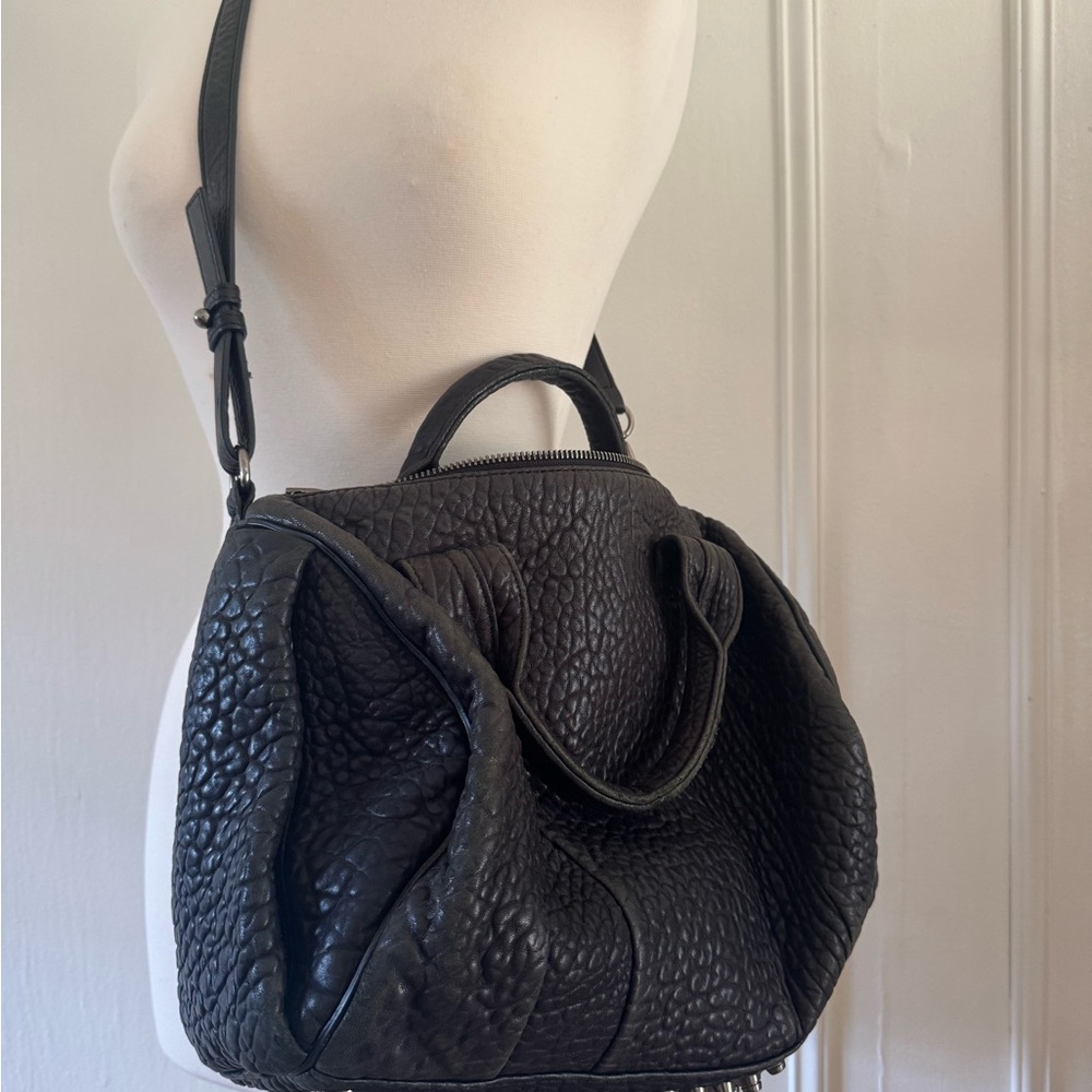 Alexander Wang Black Shoulder Bag with Metallic Accents